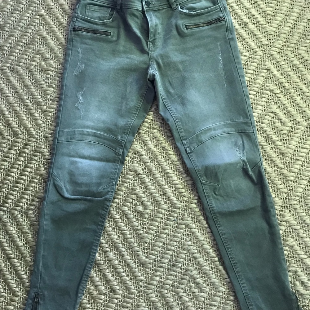 Zara olive green distressed military jean - 40/8